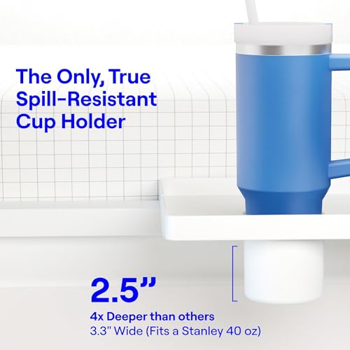 BedShelfie Bedside Shelf for Bunk Bed & Top Bunk, College Dorm Room Essentials, Clip On Nightstand, Bed Side Table Tray Organizer - Cup Holder, White - color: White, size: Cup Holder (Hard Plastic 17 x 11.6 inches)