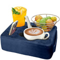 Couch Bed Cup Holder Pillow, Nisdoing 5 Hole Couch Drink Holder! Keep Drinks Hand Side and KeepTemp, Prevent Spills and Use Anywhere. Cup Holder for Couch, Bed,Camping,RV,Car,Beach. Navy Blue - color: Navy blue