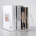 Adevar Clear Acrylic Magazine File Holder 4 Vertical Magazine File Organizer Binder Book Holder for Desk Acrylic Desk Organizer Clear Office Racks & Displays for Office Home Classroom - size: B5, 4 Sections