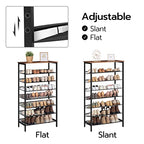 HOOBRO Shoe Rack for Entryway, 8-Tier Shoe Shelf, Large Capacity Shoe Storage Organizer for 21-24 Pairs of Shoes, Front Door Entrance, Hallway, Closet, Space Saver, Rustic Brown and Black BF18XJ01 - size: 8 Tiers (29.5"W)