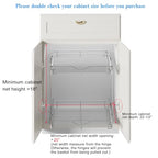DINDON 2 Tier Pull Out Cabinet Organizer (20" W X 21" D), Double Tier Wire Basket Slide Out Shelf Storage for Kitchen Base Cabinet Organization for Kitchen, Pantry, Bathroom, Chrome - size: 20'' W X 21'' D