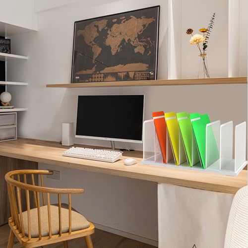 Kuntine.B Desk File Organizer Upright Mesh Desktop Organizer File Sorter Office Organization File Holder for Home, Office & Classroom (White, 1 Pack 7-Section) - color: White, size: 1 Pack 7-Section