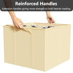 SUOCO 2 Pack Shoe Organizer for Closet, Fits up to 32 Pairs, Small Space Shoe Storage Boxes Bins Containers w/Adjustable Dividers and Clear Top, Black, Beige - color: Beige