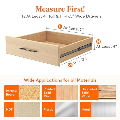 Lifewit 14 Pack Drawer Dividers for Clothes, 10.9-16" Adjustable Drawer Organizers, 4" High Plastic Expandable Drawer Separators in Bedroom/Office/Bathroom/Kitchen Storage, White - color: White