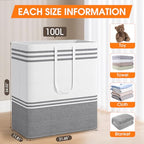 4 Pack Large Laundry Baskets, Laundry Hampers, Freestanding Waterproof Collapsible Clothes Bag with Extended & Reinforced Handles - Clothes Basket for Dorm, Bathroom, Home (100L) - size: 4 x 100L