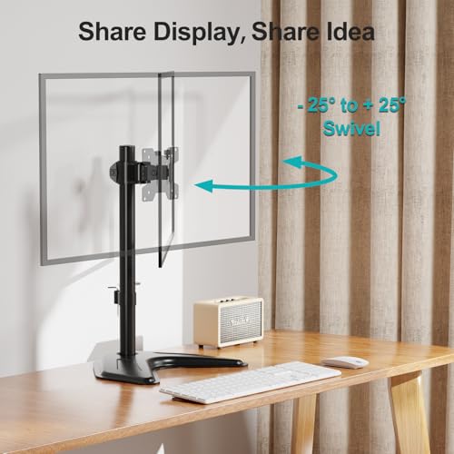 MOUNT PRO Single Monitor Stands Fits 13-32 inch/17.6 lbs Screen, Free-Standing Computer Monitor Mount for Desk, Display Standing with Adjustable Height/Tilt/Swivel/Rotation, VESA 75x75 100x100 - color: Black, size: Single