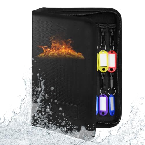 Fireproof and Waterproof Portable Zippered Key Case,32 Key Hooks Key Organizer with Key Tags,Portable Manager Zipper Key Binder for Hotel Executives,Real Estate Sales,Car Service - size: 32 Keys