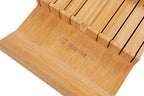 Utoplike In-drawer Knife Block Bamboo Kitchen Knife Drawer Organizer Large, handle Steak knife Holder without Knives, Fit for 16 Knife and 1 Sharpening Steel (Knives & Sharpening Not Included) - size: 16 Holder