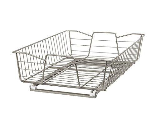 ClosetMaid 14 in. Pull Out Cabinet Organizer, Heavy Duty, Slide Out Pantry Shelves Drawers for Kitchen, Bathroom, Nickel - color: Nickel, size: 14-Inch One Tier