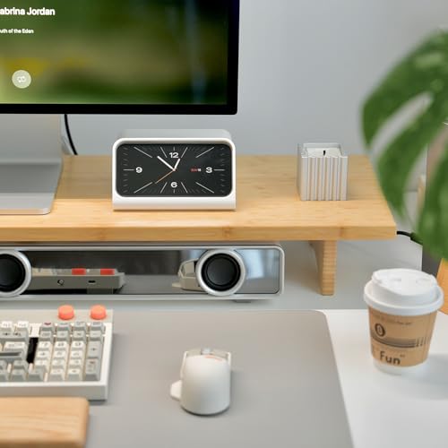 Bamboo Dual Monitor Stand Riser Natural, 2-Tier Desk Monitor Riser for 2 Monitors, Supports for PC Computer Monitor, Printer, Heavy TV Riser up to 300 lbs - color: Natural