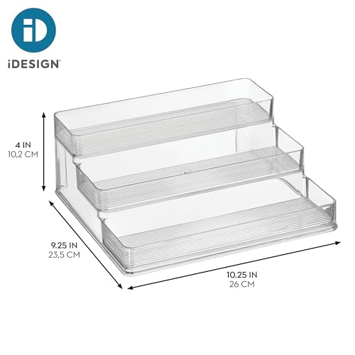 iDesign 3-Tier Spice Rack Organizer for Cabinets, Pantry or Countertop, Set of 2, Clear, Made in USA - style: Pack of 2
