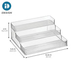 iDesign 3-Tier Spice Rack Organizer for Cabinets, Pantry or Countertop, Set of 2, Clear, Made in USA - style: Pack of 2