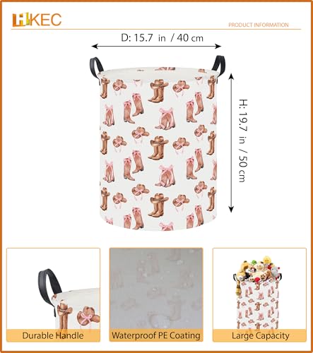 19.7" Laundry Basket,Dirty Clothes Hamper,Waterproof Storage Bin,Room Decor,Gift Baskets,Nursery Hamper(Cowgirl) - color: Cowgirl