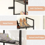 6 Tier Shoe Rack, Tall Metal Shoe Storage with Adjustable Shelves, Holds 12-14 Pairs, Stackable Shoe Stand for Garage Hallway Bedroom, Bronze - size: 6Tier