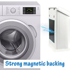 Picowe Magnetic Laundry Storage, Large Metal Lint Holder Bin with Lid for Laundry Room, Space-Saving Trash Container Hanging on Dryer, Washer or Wall Mount Trash Bin (White) - color: White