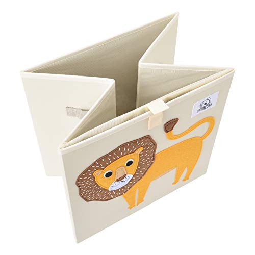 CLCROBD Foldable Animal Cube Storage Bins Fabric Toy Box/Chest/Organizer for Toddler/Kids Nursery, Playroom, 13 inch (Lion) - color: Lion