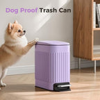 TrashAid Slim Bathroom Trash Can with Lid Soft Close, 6 Liter/1.6 Gallon Stainless Steel Small Garbage Can with Removable Inner Bucket, Step Pedal, Slim Wastebasket for Toilet, Office, Bedroom, Purple - color: Purple