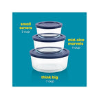 Pyrex Simply Store (3-Pack) Glass Food Storage Containers Set, (2, 4 & 7 Cup) Meal Prep Containers With Plastic BPA-Free Lids, Dishwasher & Microwave Safe