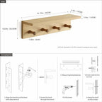 Entrance Coat Rack ，Coat Hooks, Wall-Mounted Wooden Hook Rack, Wall-Mounted Shelves(Oak Colored Finish—A-1) - style: Oak colored finish—A-1
