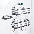 KINCMAX Premium Shower Caddy with Soap Holder, 2-Pack Adhesive Shower Organizer, No Drill Bathroom Shelves, Rustproof Stainless Steel Shelves for Inside, Shower Storage Rack, Matte Black - color: Matte Black + Soap Holder