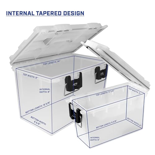 Sheffield 12722 Storage Bins With Lids, 2-Pack Stackable Storage Bins, Made in USA, Lockable and Water-Resistant Containers with Lids, Plastic Containers for Home, Classroom, and Dorm - color: Frost, size: Combo