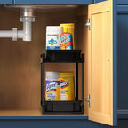 IRIS USA Under Sink Organizer, Bathroom Organizers and Storage, Pull Out Under Cabinet Kitchen Shelf Pantry Under Counter, Cleaning Supplies, Vertical Spice Rack Slide Out Drawers, Easy Assembly - size: 1 Pack