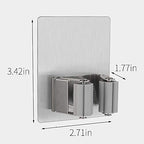 Broom Holder Wall Mount, 4 Pack Gray Stainless Steel Mop and Broom Organizer, Heavy Duty 15 Lbs Self Adhesive Tool Hanger, No Drill Broom Hooks for Garage, Kitchen, Bathroom Organization - color: Gray (4 Pack)