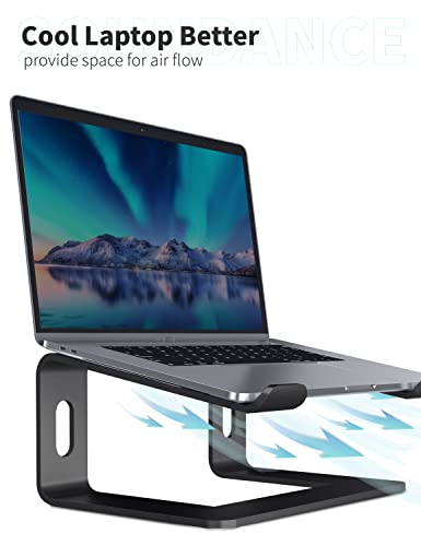 SOUNDANCE Laptop Stand, Aluminum Computer Riser, Ergonomic Laptops Elevator for Desk, Metal Holder Compatible with 10 to 15.6 Inches Notebook Computer, Black - color: B-Black, size: For 10 to 15.6 Inches Laptop