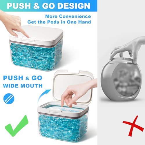 Laundry Pods Container, 1 Pack 2.96 qt. / 95 fl oz Powder Holder Dispenser for Laundry Room Organization Decor, Plastic Pod Beads Detergent Containers for Storage - size: 94 fl oz