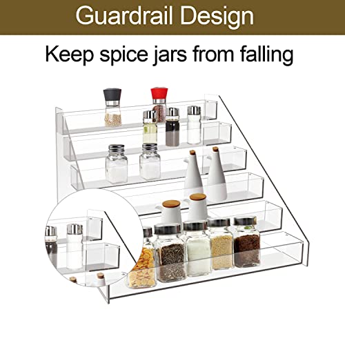 WUIVIUT Spice Rack Organizer For Cabinet, Acrylic Tier Spice Shelf Can Storage Organizer for Kitchen Pantry Countertop - size: 6 Tier - inner width 2''