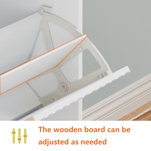 Shoe Cabinet Storage,Modern Freestanding Organizer with 2 Flip Drawers,Narrow Shoe Rack Cabinet for Entryway,White - color: White, size: 2-Drawers