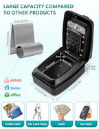 Car Window Lock Box for Turo, Portable Car Key Lock Box, Punch Button Combination Key Safe Box, Sturdy Waterproof Large Capacity Security Lockbox fit for Ride Share, Turo, GetAround ﻿ - color: C-Black
