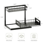 VUSIGN Under Kitchen Sink Organizer 2 Tier, Pull Out Bathroom Sink Organizers and Storage, Cabinet Kitchen Bathroom Storage Organization Shelf, 1 Pack Black