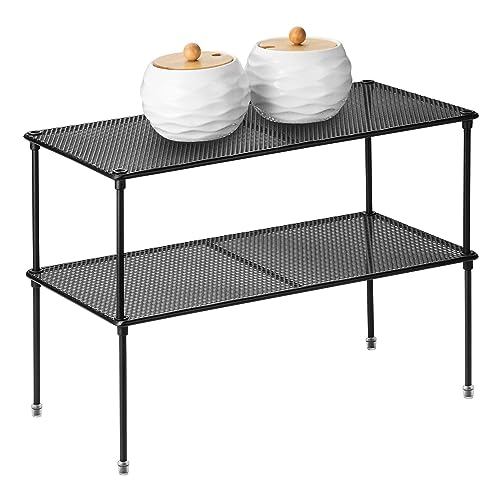 2-Pack Kitchen Cupboard Shelf Organizer for Cabinet, Expandable & Stackable Counter Cupboard Organiser, Storage Rack for Bathroom, Kitchen, Laundry Room