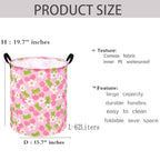 KUNRO Kids Laundry Hamper Clothes Gift Basket Storage Laundry Baskets Organizer Bin with Handles for Nursery Room (Pink Cherry) - color: Cherry