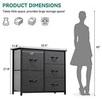 YITAHOME Dresser for Bedroom with 5 Drawers, Wide Bedroom Fabric Dresser with Storage Bins, Clothes Cabinet for Bedroom, Living Room, Hallway, Black Grey - color: Black Ash, style: 5-Drawer