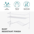Zenna Home Rust Resistant Hanging Shower Caddy, Over the Shower Head Caddy with 1 Wide Shelf and Built In Soap Dish, Steel Bathroom Hanging Organizer, White (Pack of 6) - size: 1 Shelf and Soap Dish (Pack of 6), style: Wide