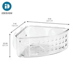 iDesign Plastic Suction Cup Corner Shower Basket for Bathroom Storage - Clear - Made in USA - style: Pack of 1