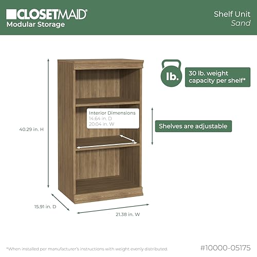 ClosetMaid Modular Storage Stackable 3-Shelf Unit, Sand - color: Sand