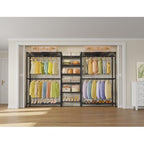VIPEK X3 Plus Large Expandable Closet Rack Adjustable from 5'10" to 8'8" with Extendable Shelves and Hanger Rods, Freestanding Clothing Racks Modular Closet Systems Wardrobe, Max Load 1360LBS, Black - color: Black, size: X3 Plus