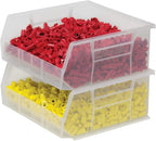 Akro-Mils 30235 AkroBins Plastic Storage Bins, Space-Saving Stackable Bins for Garage, Pantry, Craft Organization, 11" x 11" x 5", Clear, 6-Pack - color: Clear