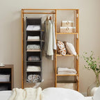 YOUDENOVA Hanging Closet Organizer and Storage, 6-Shelf Closet Hanging Storage Shelves, Grey - color: Grey
