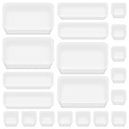 Poeland 20 Pcs Drawer Organizer Tray Storage Box for Bedroom Dresser Bathroom Kitchen, Frosted - size: 20pcs