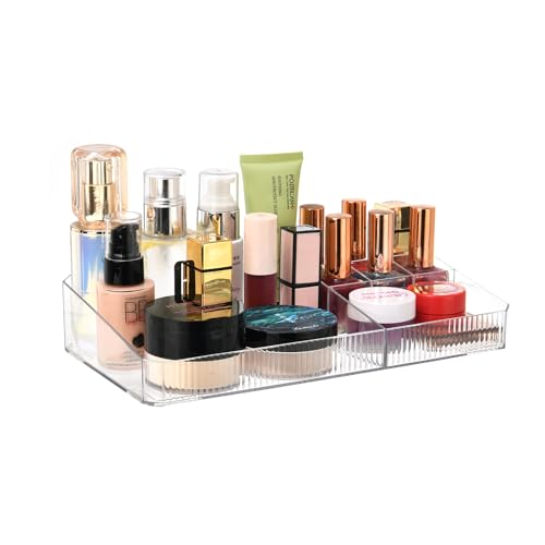 ZHIAI stackable storage drawers, acrylic storage rack, cosmetics and beauty products organizer, suitable for makeup room, bathroom, pantry, home bedroom storage - color: 1 storage top