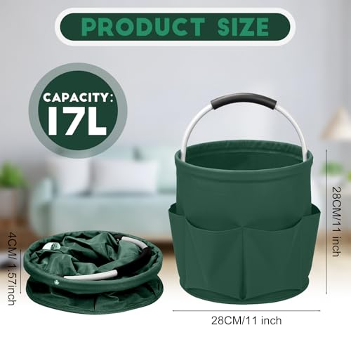 Cleaning Caddy for Cleaning Supplies,17L Cleaning Supply Caddy with Handle Foldable Cleaning Supplies Organizer Bucket Cleaning Products Organizers for Home, Garden (Grass Green) - color: Grass Green