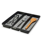 madesmart Classic Utensil Tray - Granite | CLASSIC COLLECTION | 3-Compartments | Kitchen Organizer | Non-slip Lining and Rubber Feet | Easy to Clean | BPA-Free Large