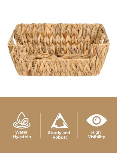 StorageWorks Wicker Basket for Pantry Organizers and Storage, Stackable Water Hyacinth Storage Baskets for Pantry Shelves, 2-Pack - color: Natural(Water Hyacinth), size: 13 ½"L x 10 ¾"W x 5"H