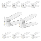 Shoe Slot Organizer,Adjustable Shoe Stacker for a Pair of Shoes,Shoe Holder Space Saver,Double Deck Shoe Riser Shoe Rack,Shoe Organizer for Closet (Clear, 10 Pack) - size: 10 Pack