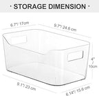 Heyuzb 8 Pack Plastic Organizer Bins and 20 Pcs Freezer Bags Multi-Use Pantry Organizers and Storage Clear Storage Bins for Organizing Kitchen, Fridge, Cabinet and Shelf - size: 8 Pack