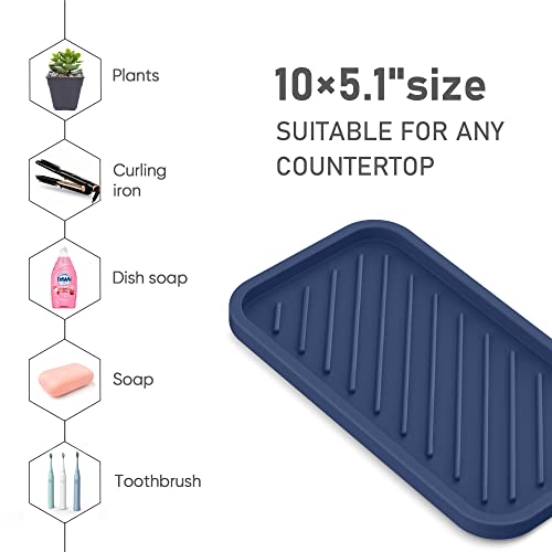 EG-SIPRO Silicone Sink Organizer Tray, 2-Pack, Sasau, Unisex, 8 Colors, Dishwashing Accessories - color: Sasa, size: 10×5.2inch